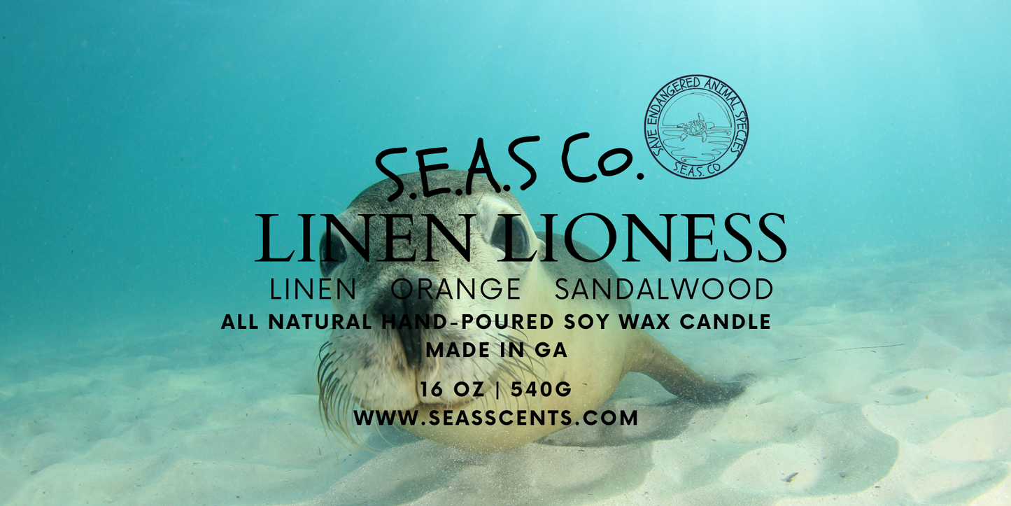 Linen Lioness Candle (Large)