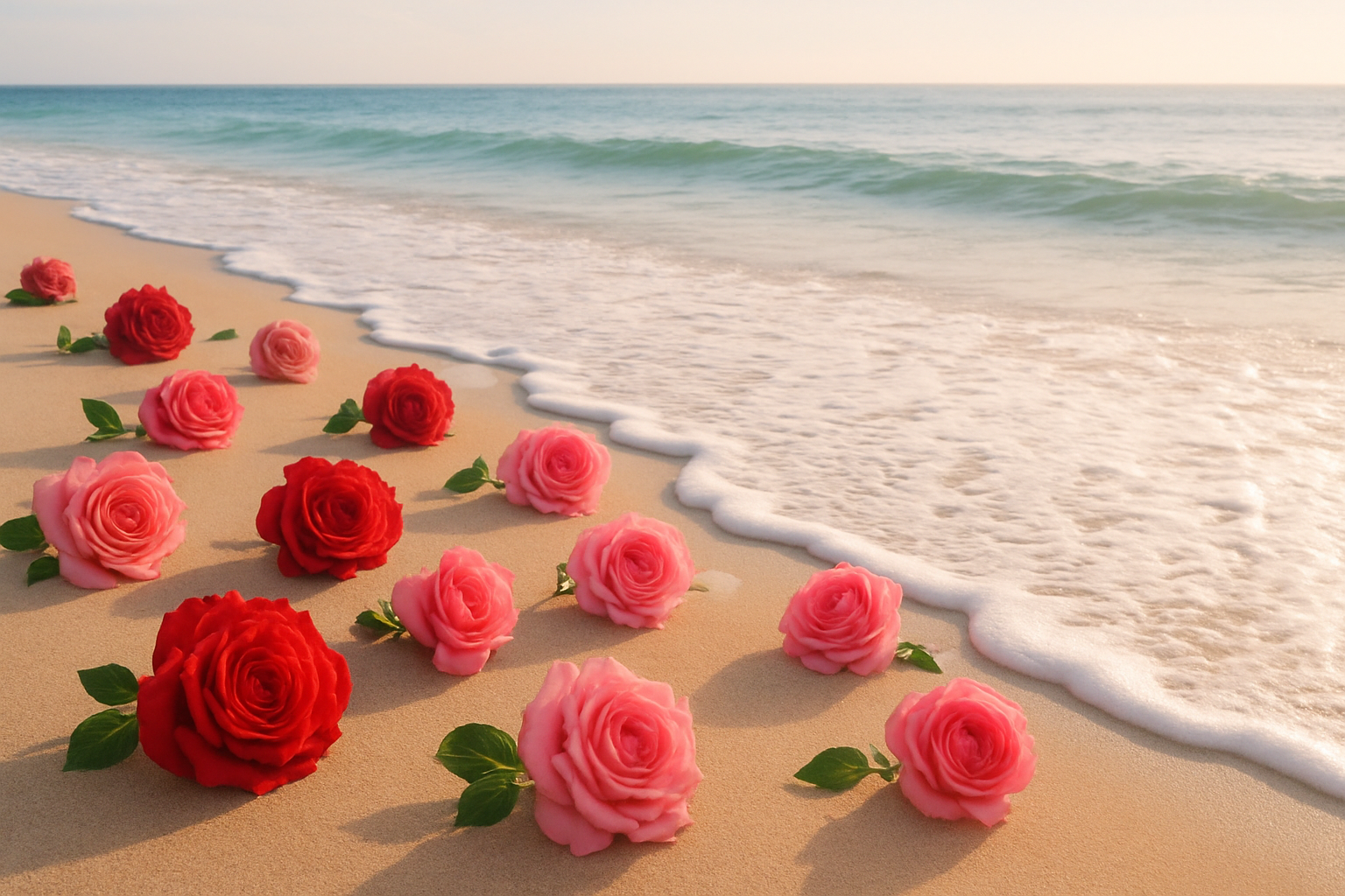 roses on the beach